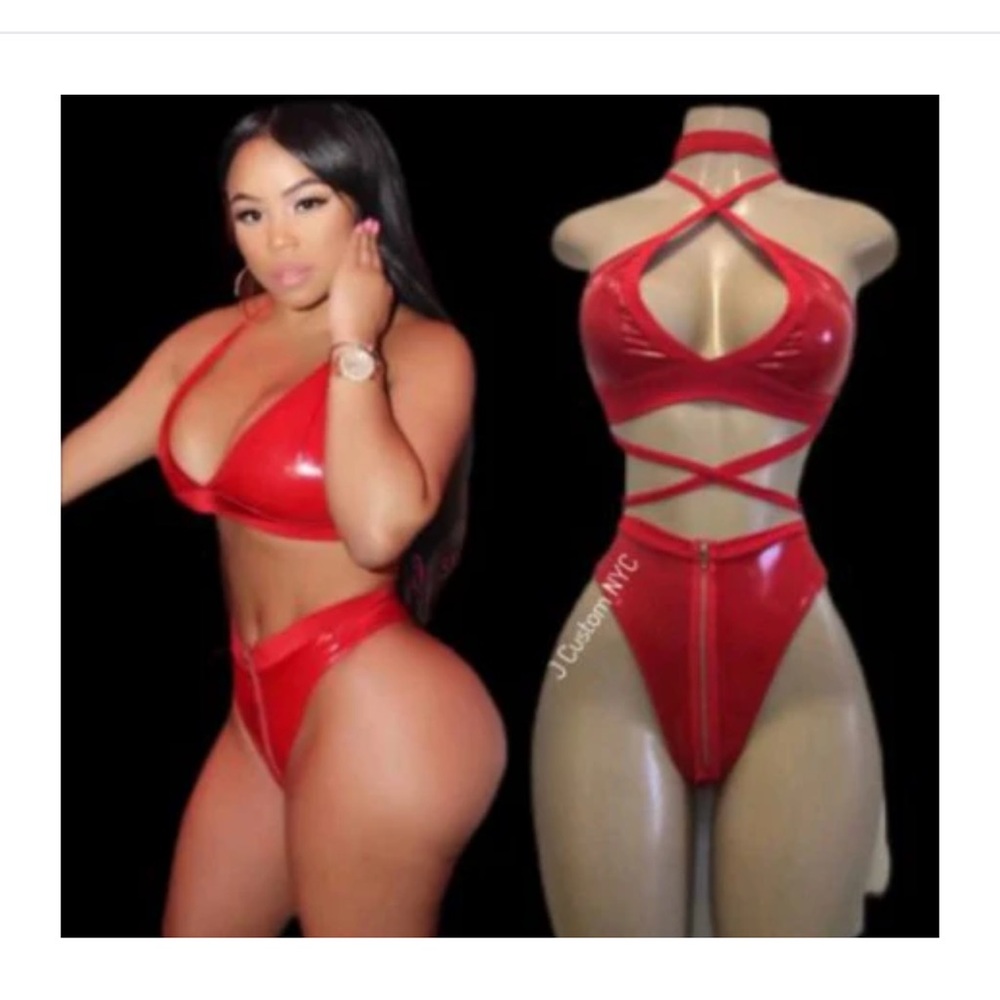 Red Halter Cross-Strap Top